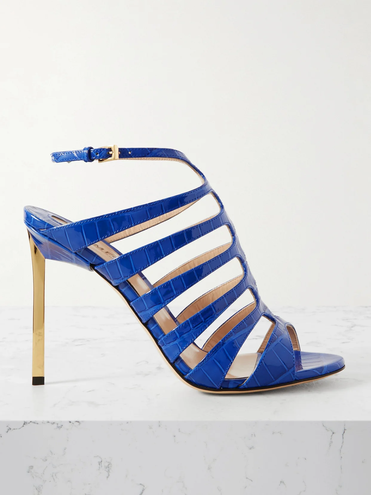 Carine Croc-effect Patent-leather Sandals - 1