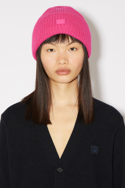 Acne Studios Small face logo beanie - Bright pink outlook