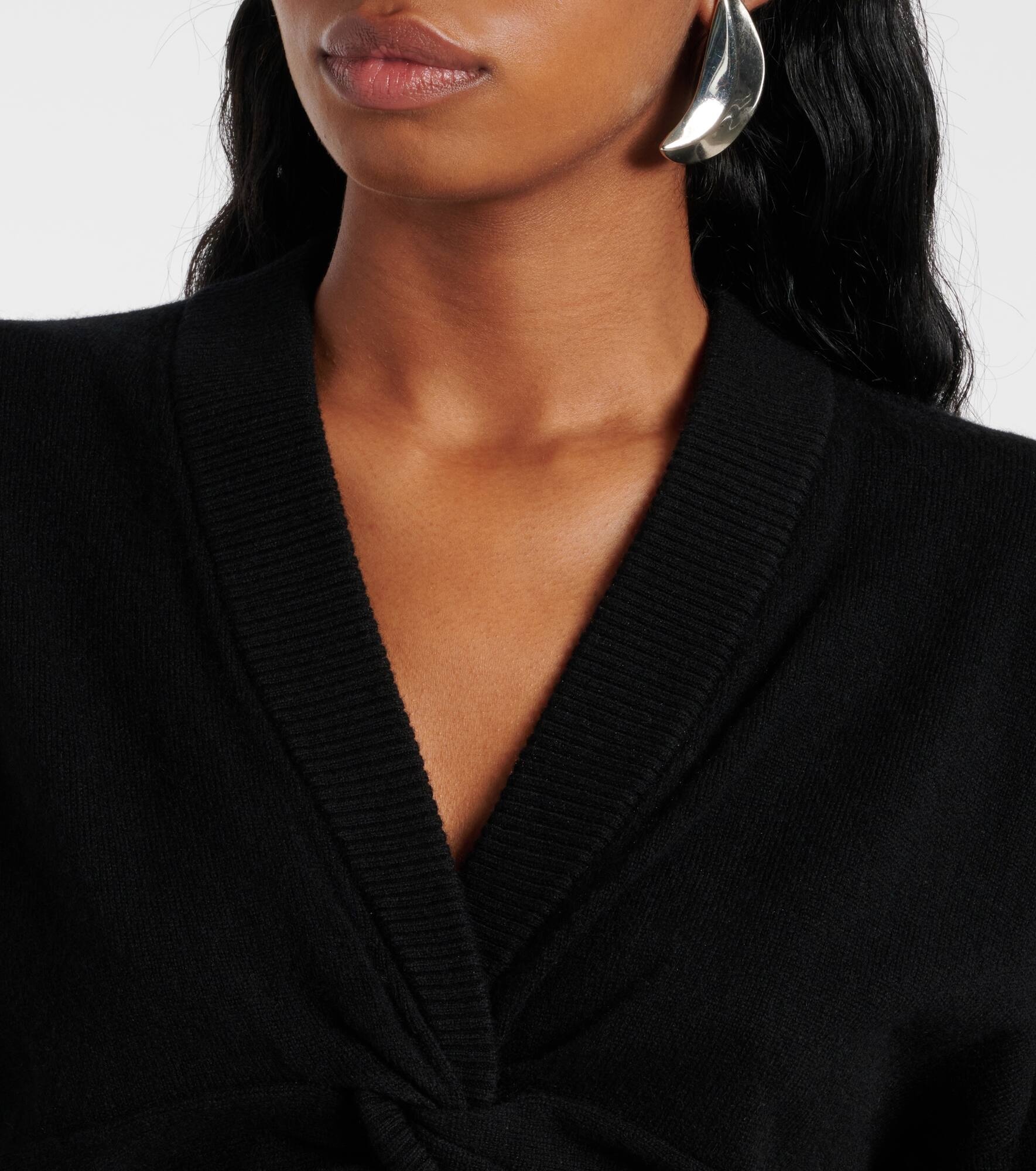 Gathered cutout wool and cashmere maxi dress - 4