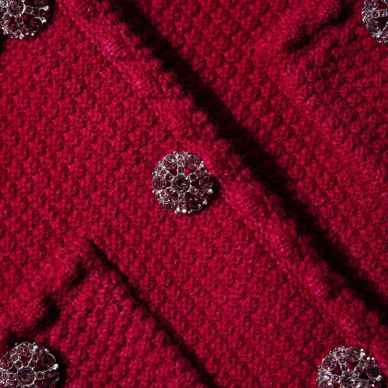 Red Melange Knit Crop Cardigan 5