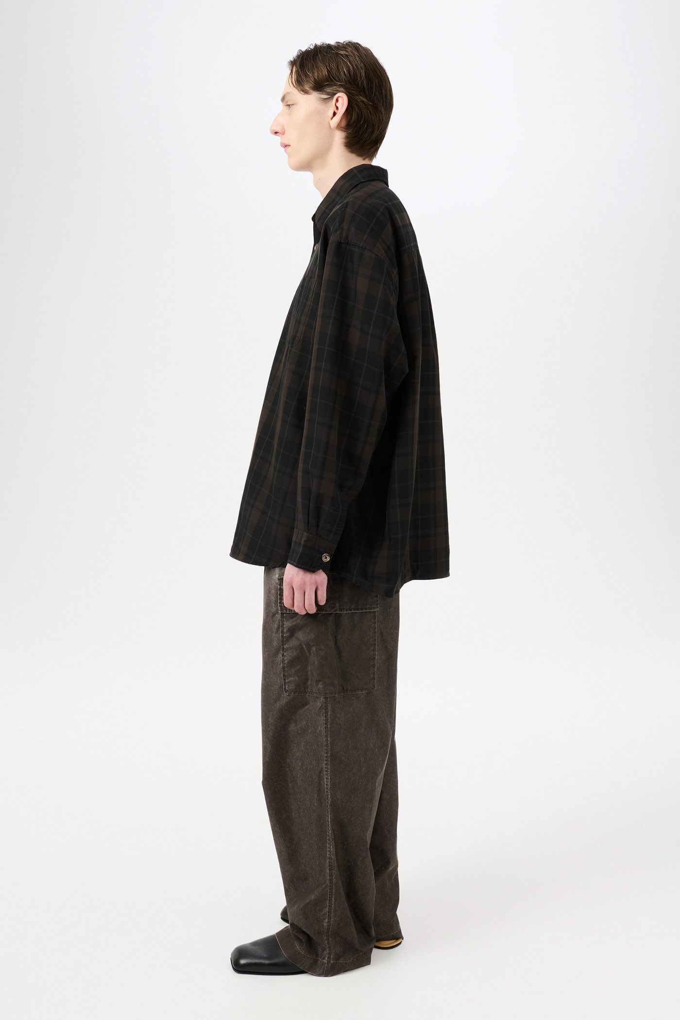 Our Legacy Borrowed Shirt Black Sheer Shadow Check | REVERSIBLE