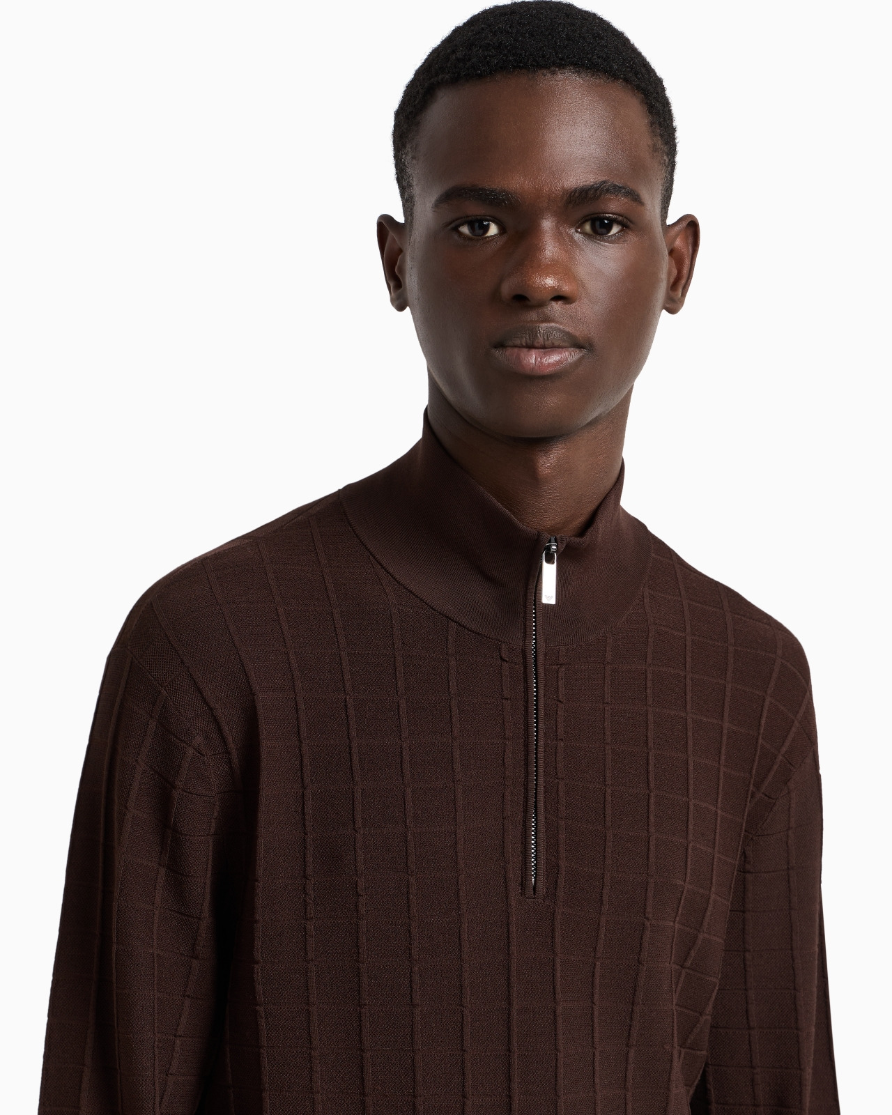 ASV MOCK-NECK JUMPER IN A CHECK KNIT - 5