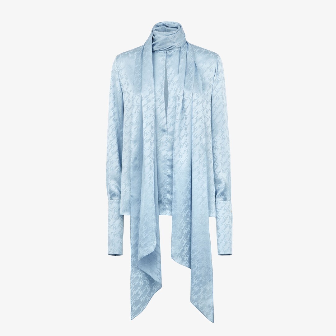 Light blue satin shirt - 1