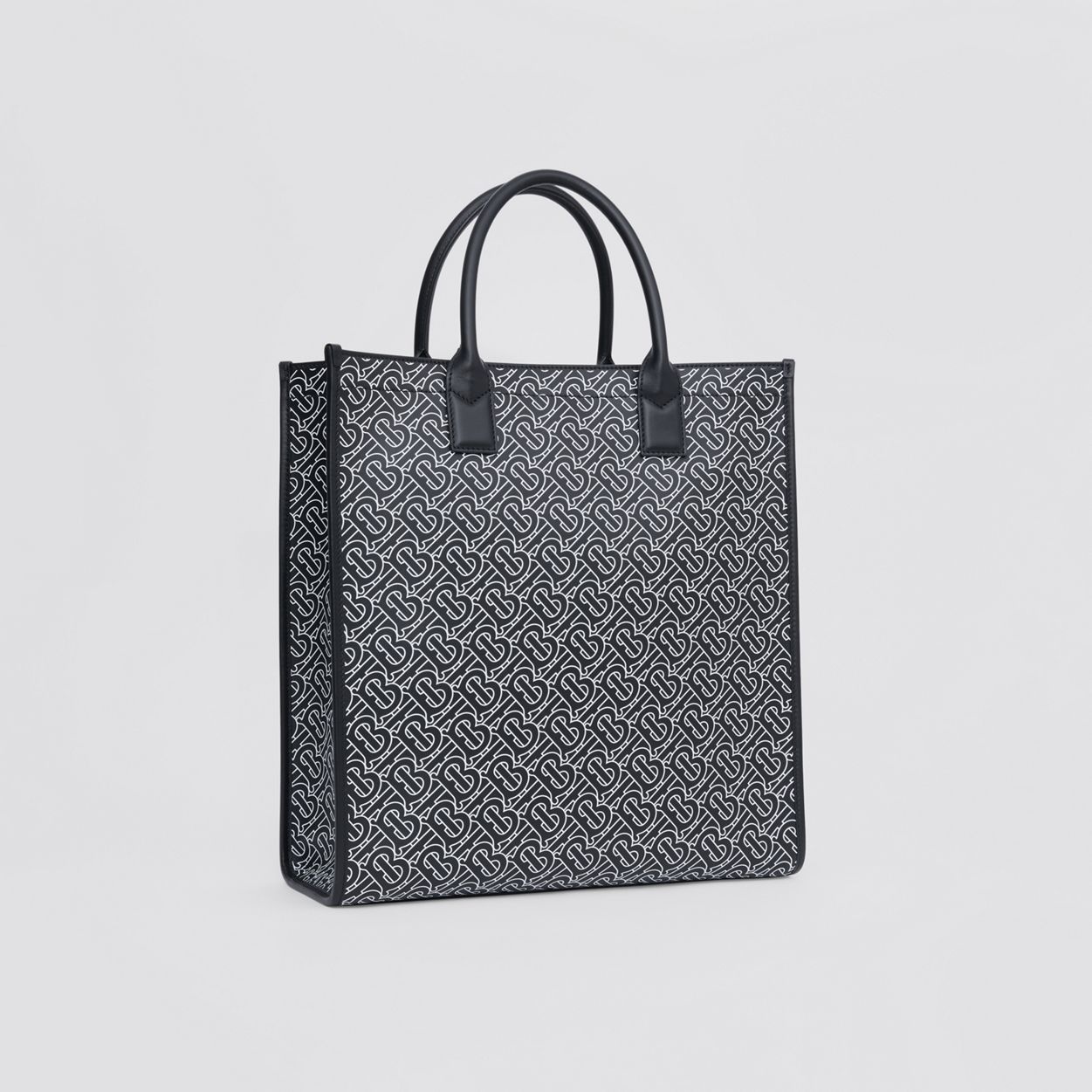 Monogram Print Leather Tote - 7