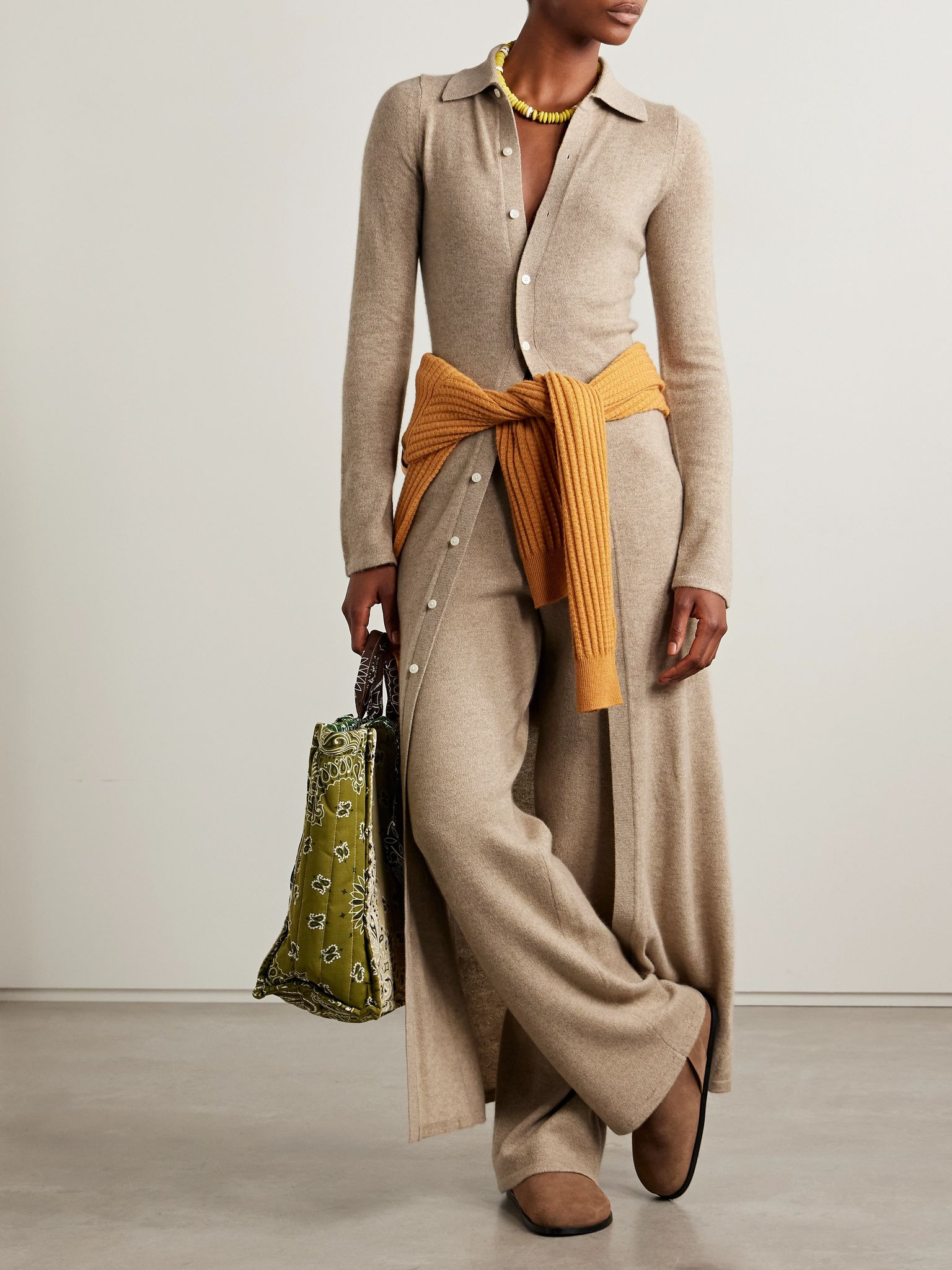 Showtime cashmere midi dress Taupe - 2