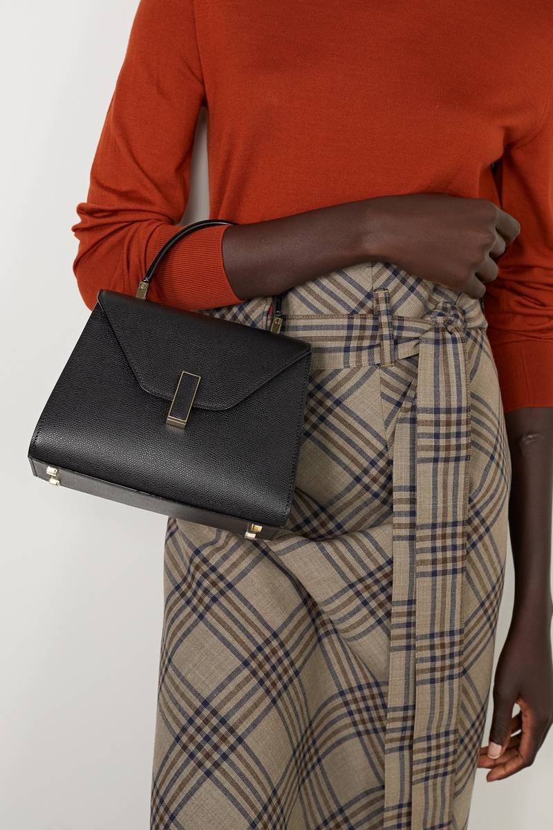 Valextra Iside mini textured-leather tote outlook