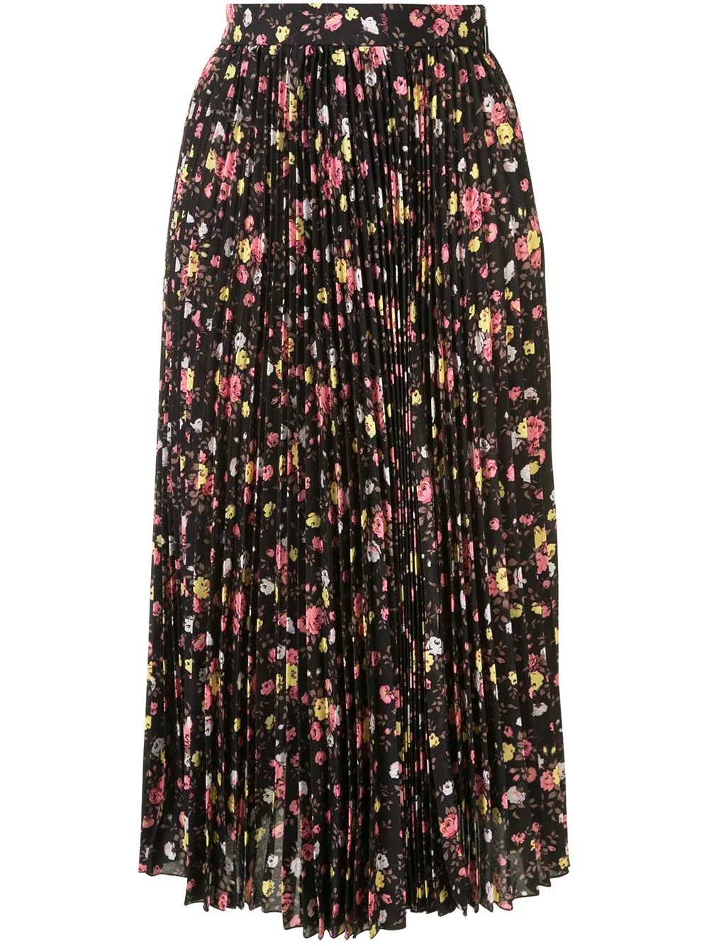 floral print pleated midi skirt - 1