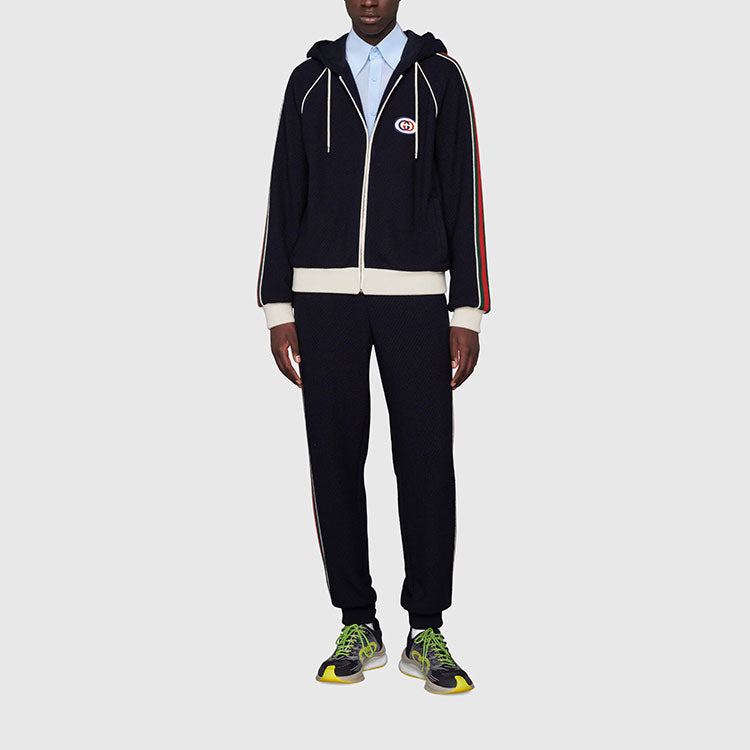 Gucci Wool Jersey Jacket With Web 'Blue' 673290-XJDUW-4548 - 2