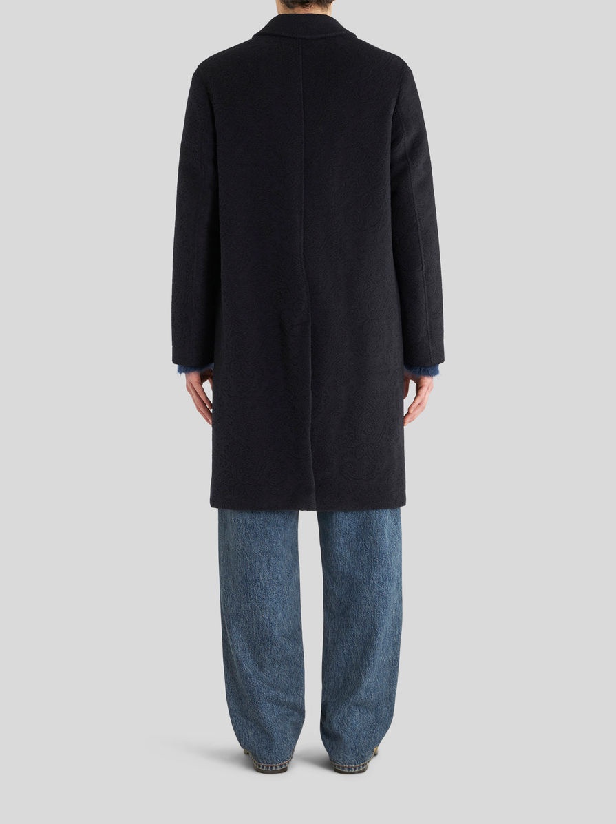WOOL AND CASHMERE JACQUARD COAT - 4