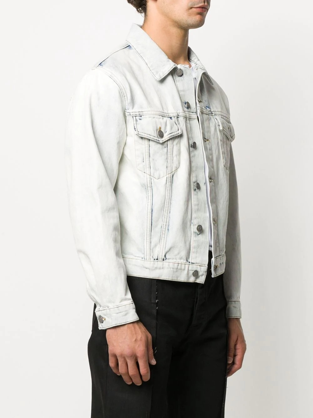 bleach-wash denim jacket - 3