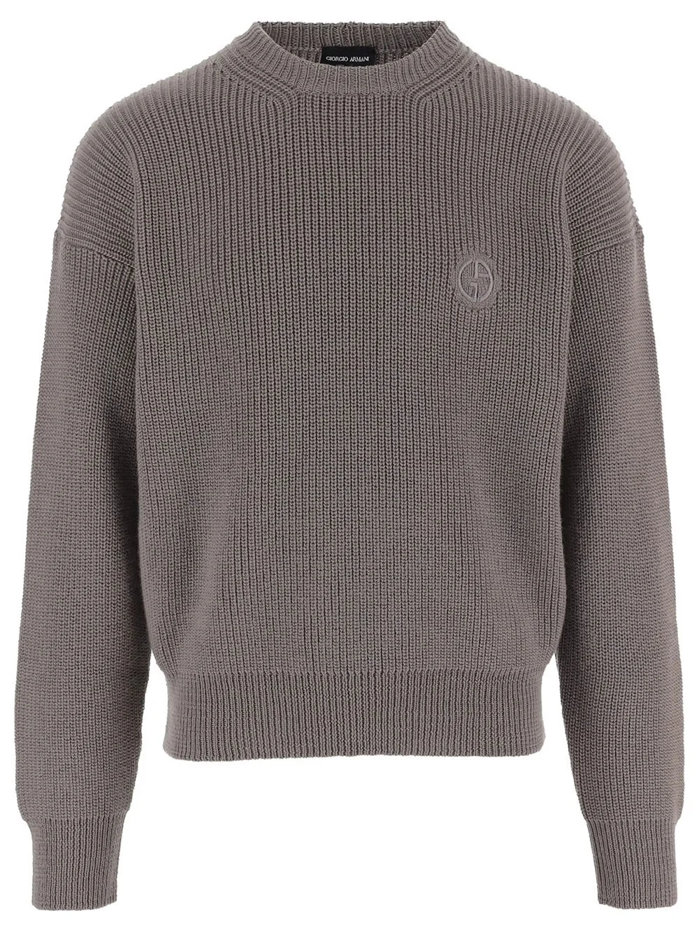CREW NECK SWEATER IN VIRGIN WOOL WITH CORN COBS STITCH - 1