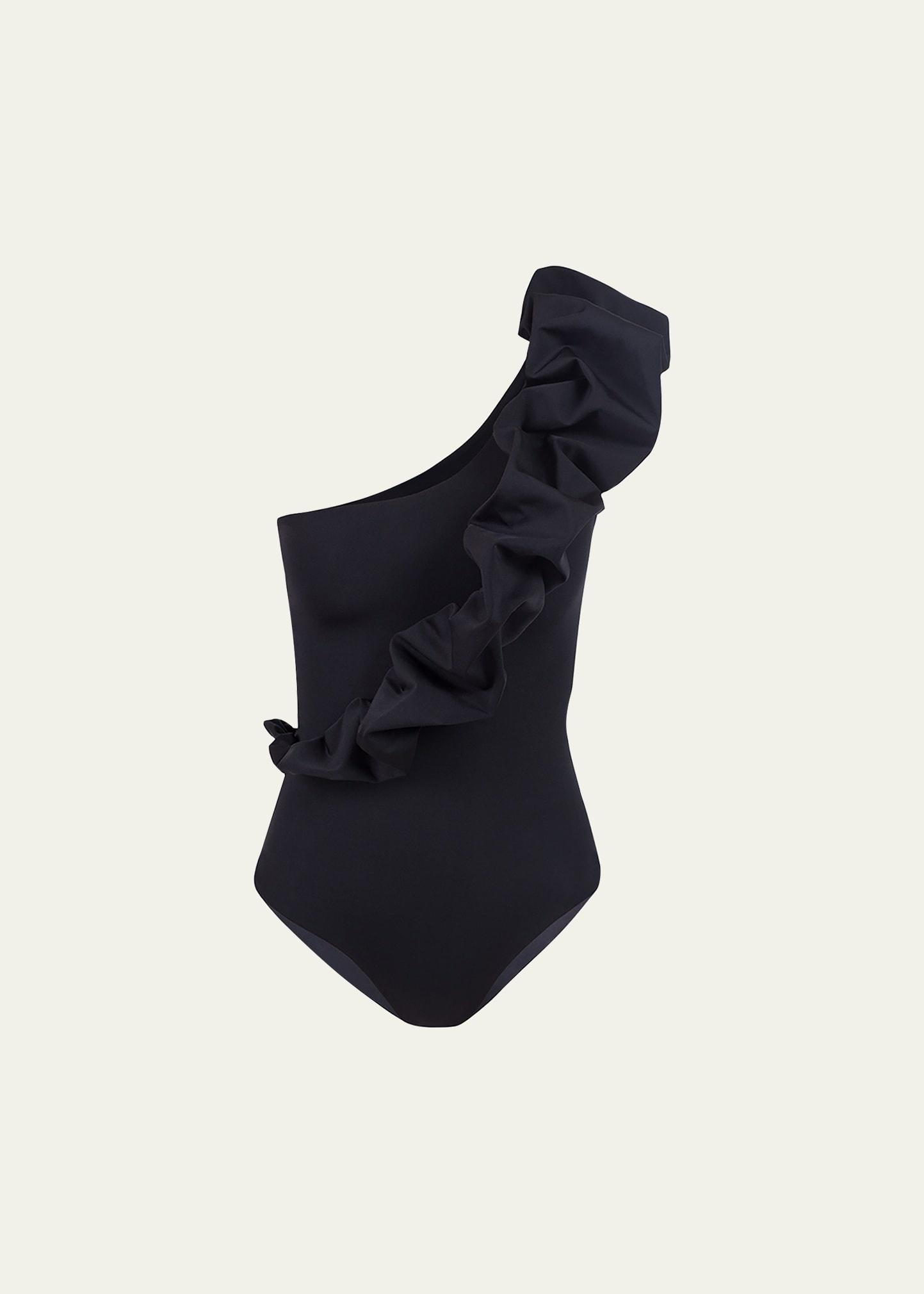 Elena Puffy-Trim One-Piece Swimsuit - 1