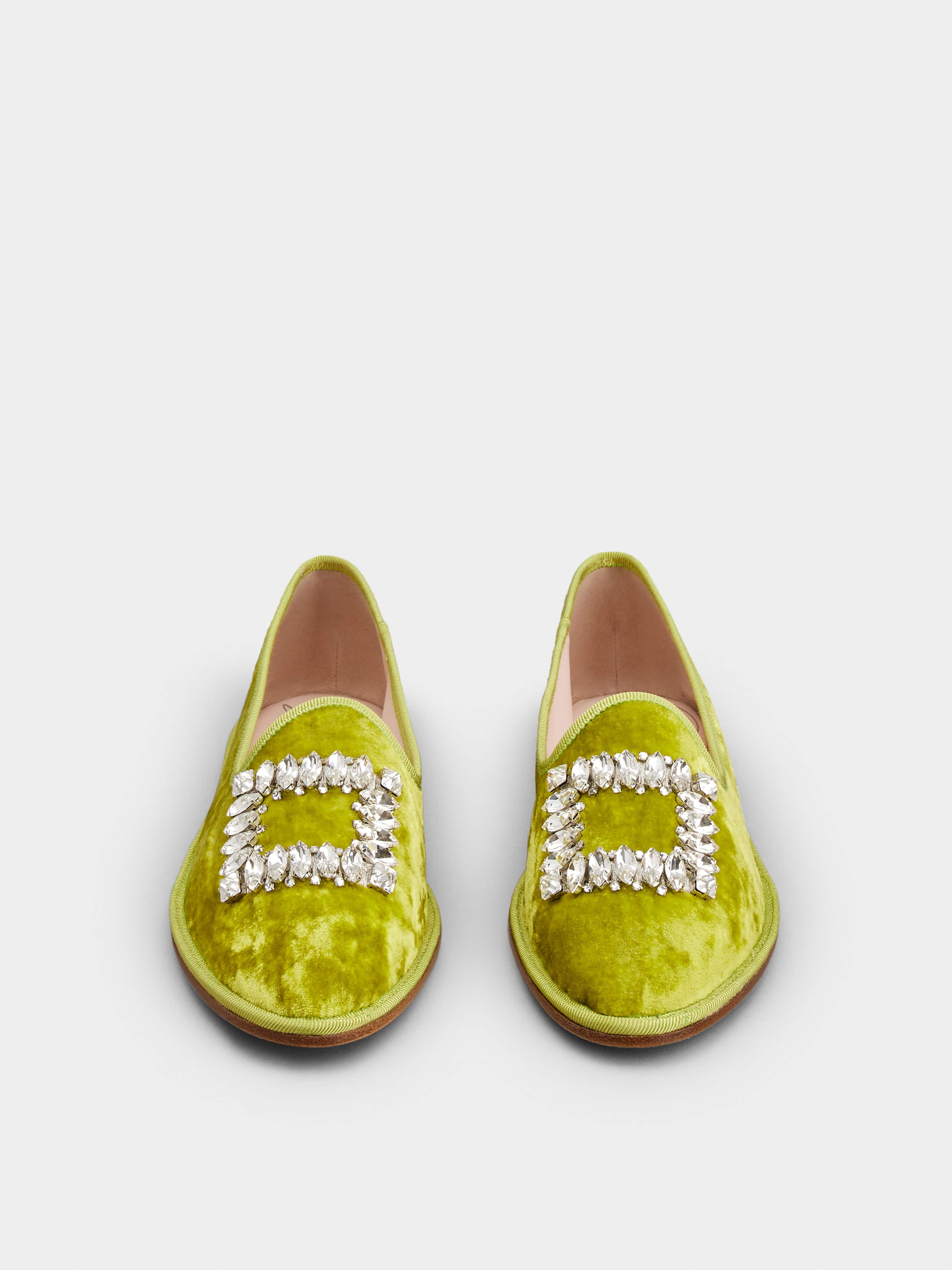 Babby Viv' Strass Embroidered Buckle Slippers in Velvet - 7