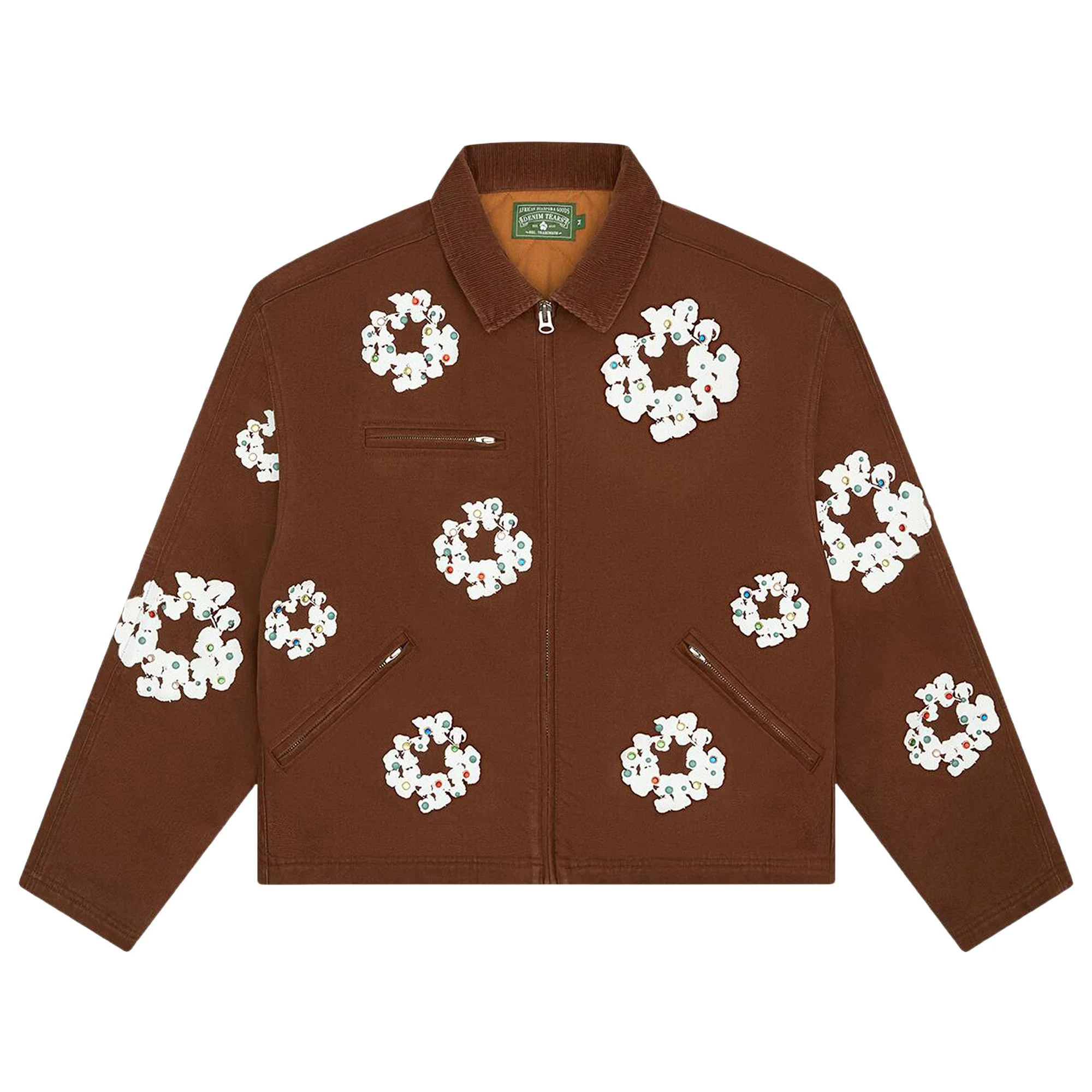 Denim Tears Cotton Wreath Canvas Work Jacket 'Brown' - 1
