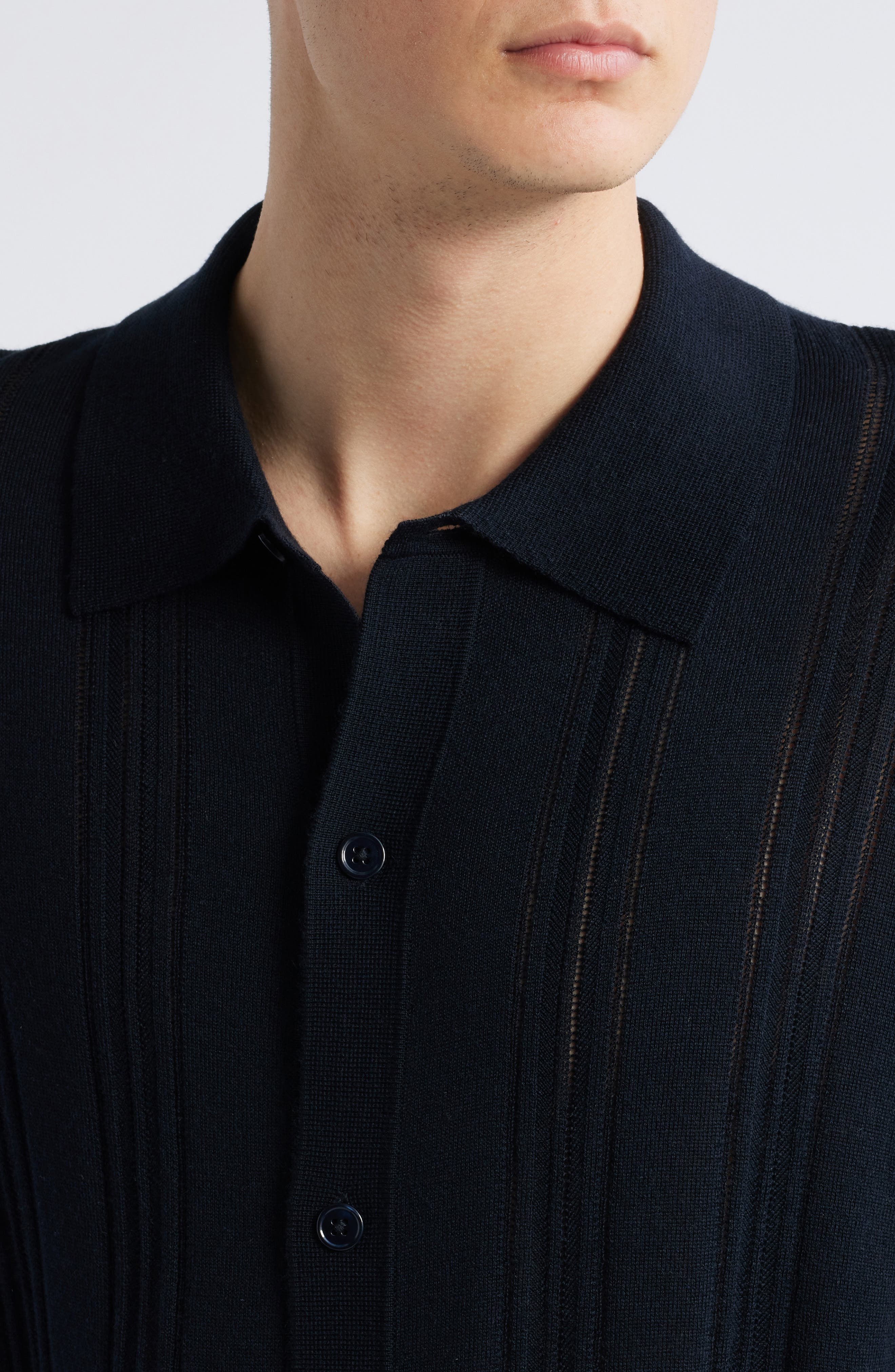 NN07 Thor Short Sleeve Cardigan in Deep Navy at Nordstrom - 2