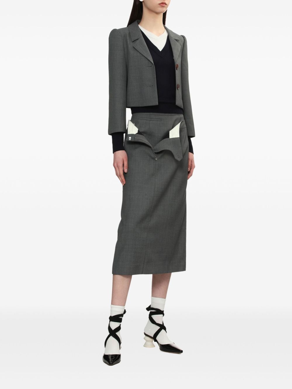 layered-details midi skirt - 2