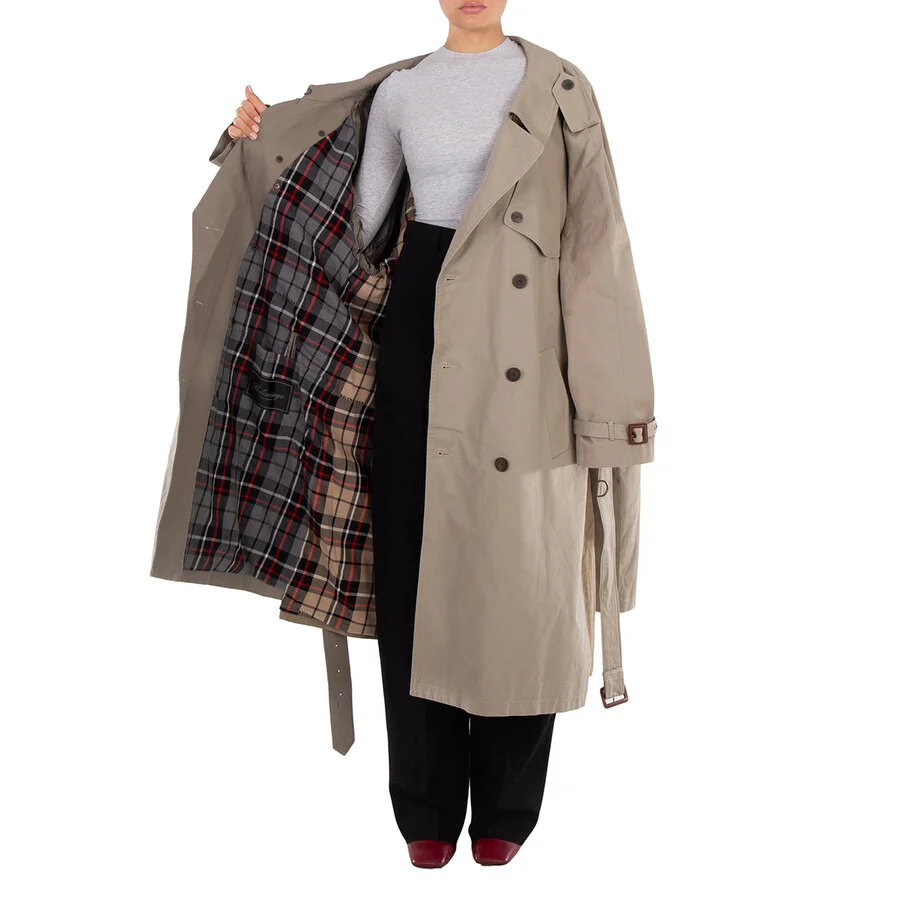 Balenciaga Ladies Beige Double Sleeve Trench Coat, Brand Size XX-Small - 1
