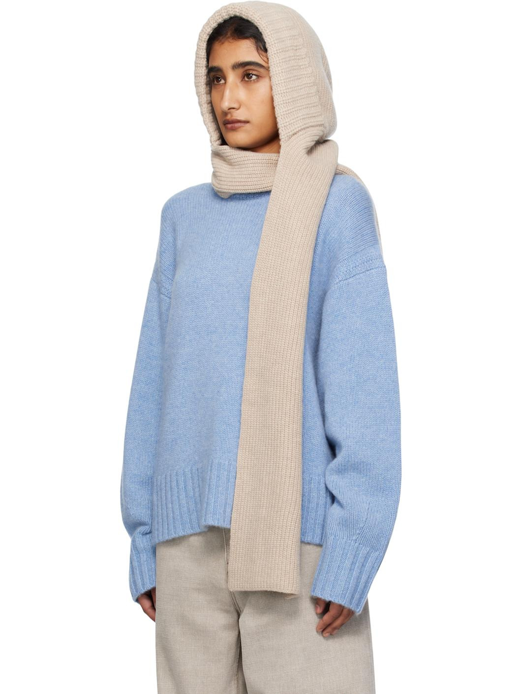 Beige Hooded Scarf - 4