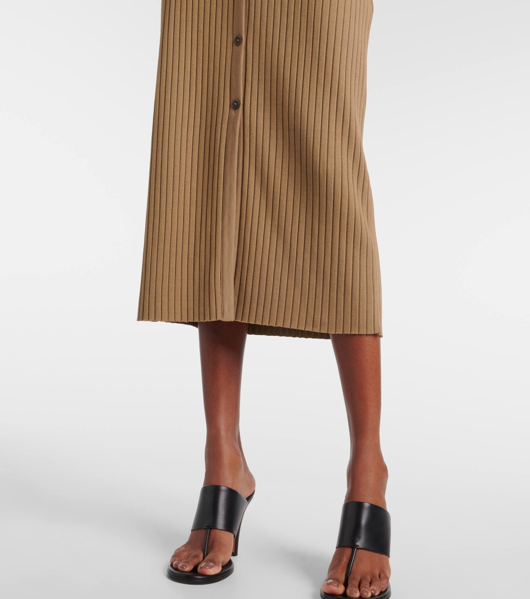 Ribbed-knit midi dress - 5