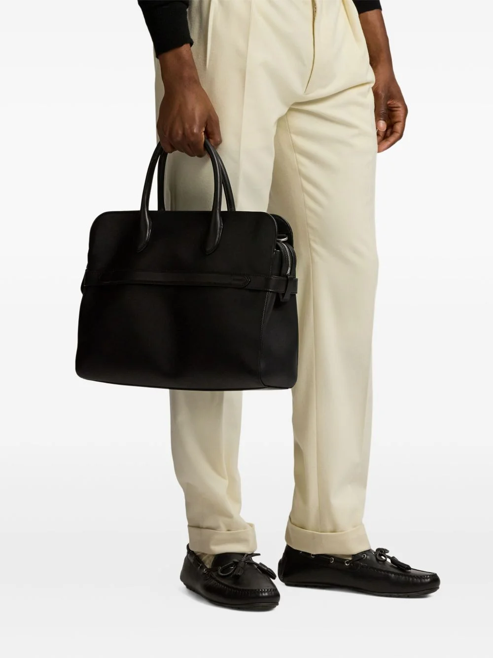 buckle-fastening leather briefcase - 1