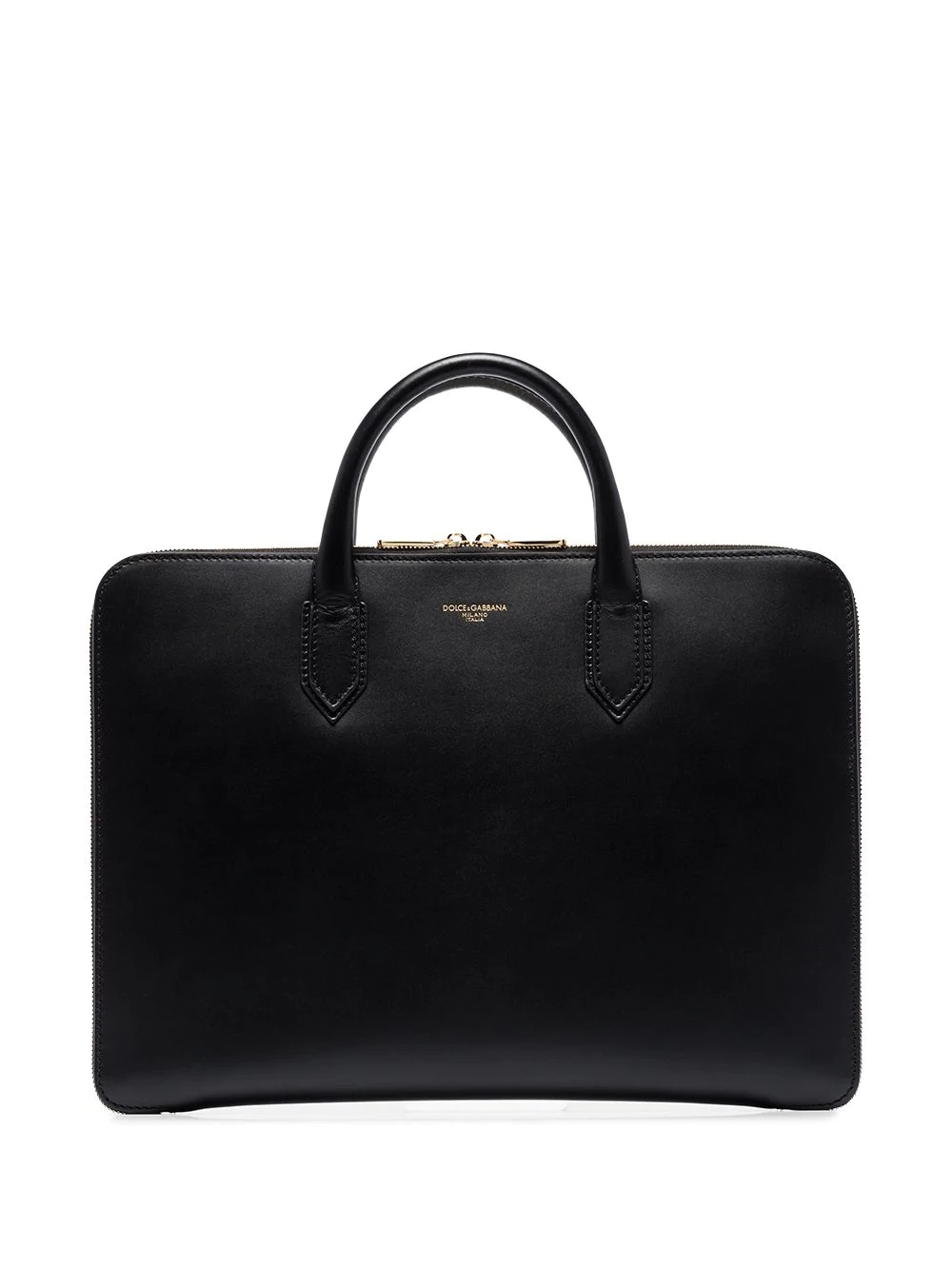 logo-embossed leather briefcase - 1