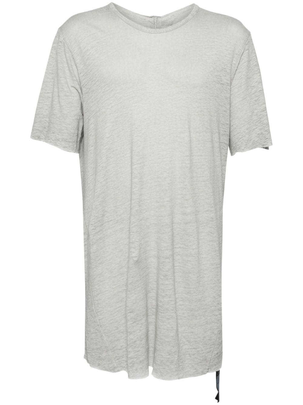 leather-strap linen T-shirt - 1