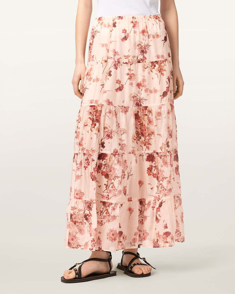 EVIA TIERED FLORAL MAXI SKIRT 3