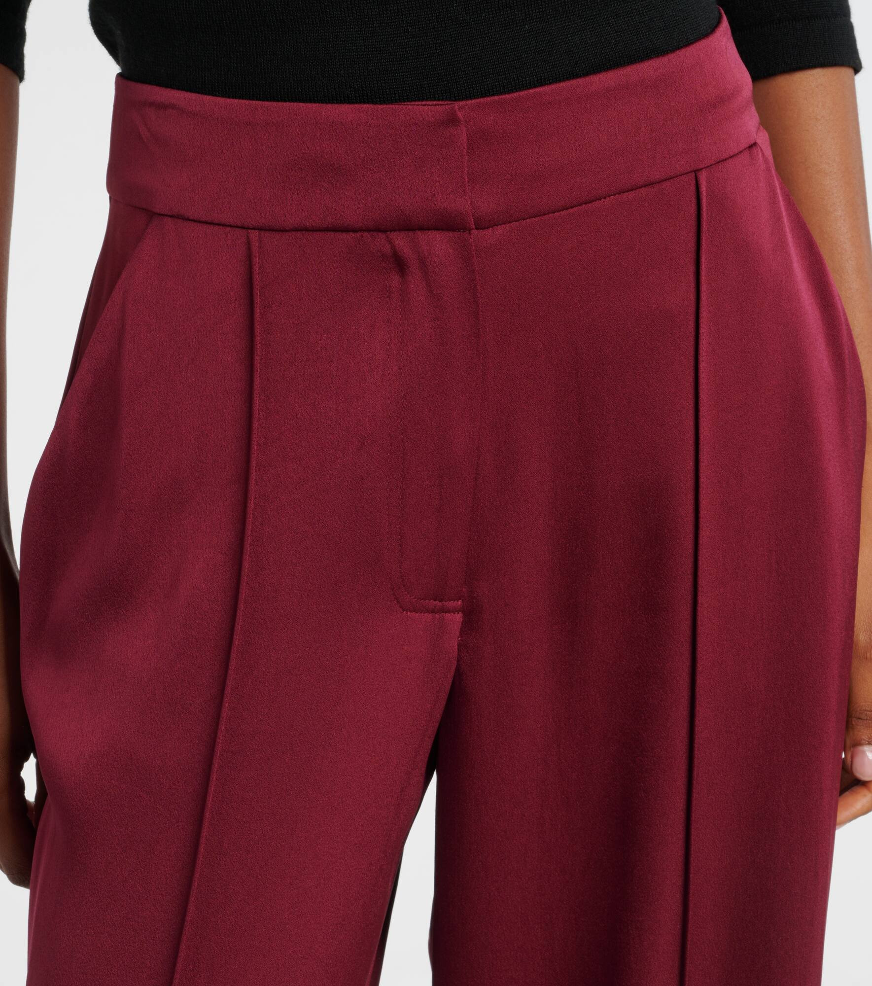 Kyra high-rise satin wide-leg pants - 4