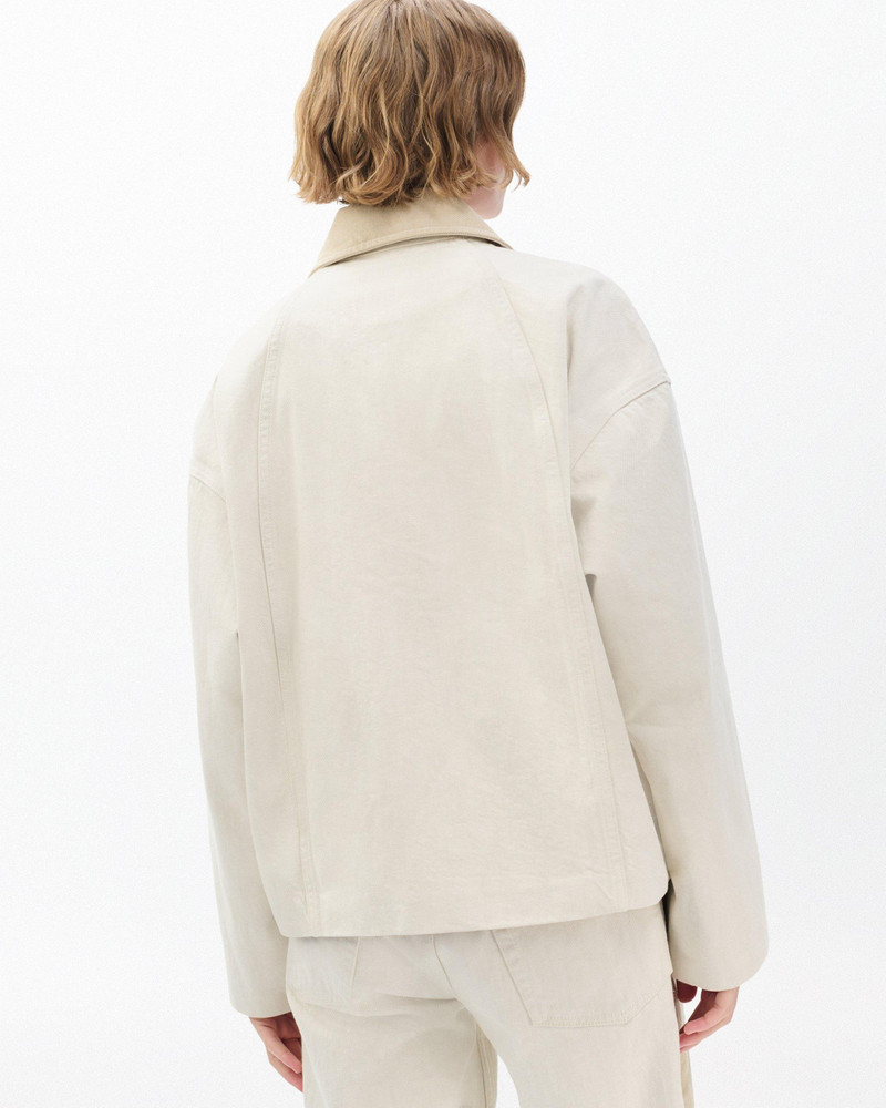 Natalia Denim Jacket Lightweight Rigid in Two-Tone Stone 7