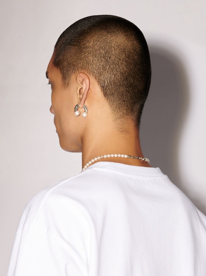 Pearl Barbell Earrings - 5