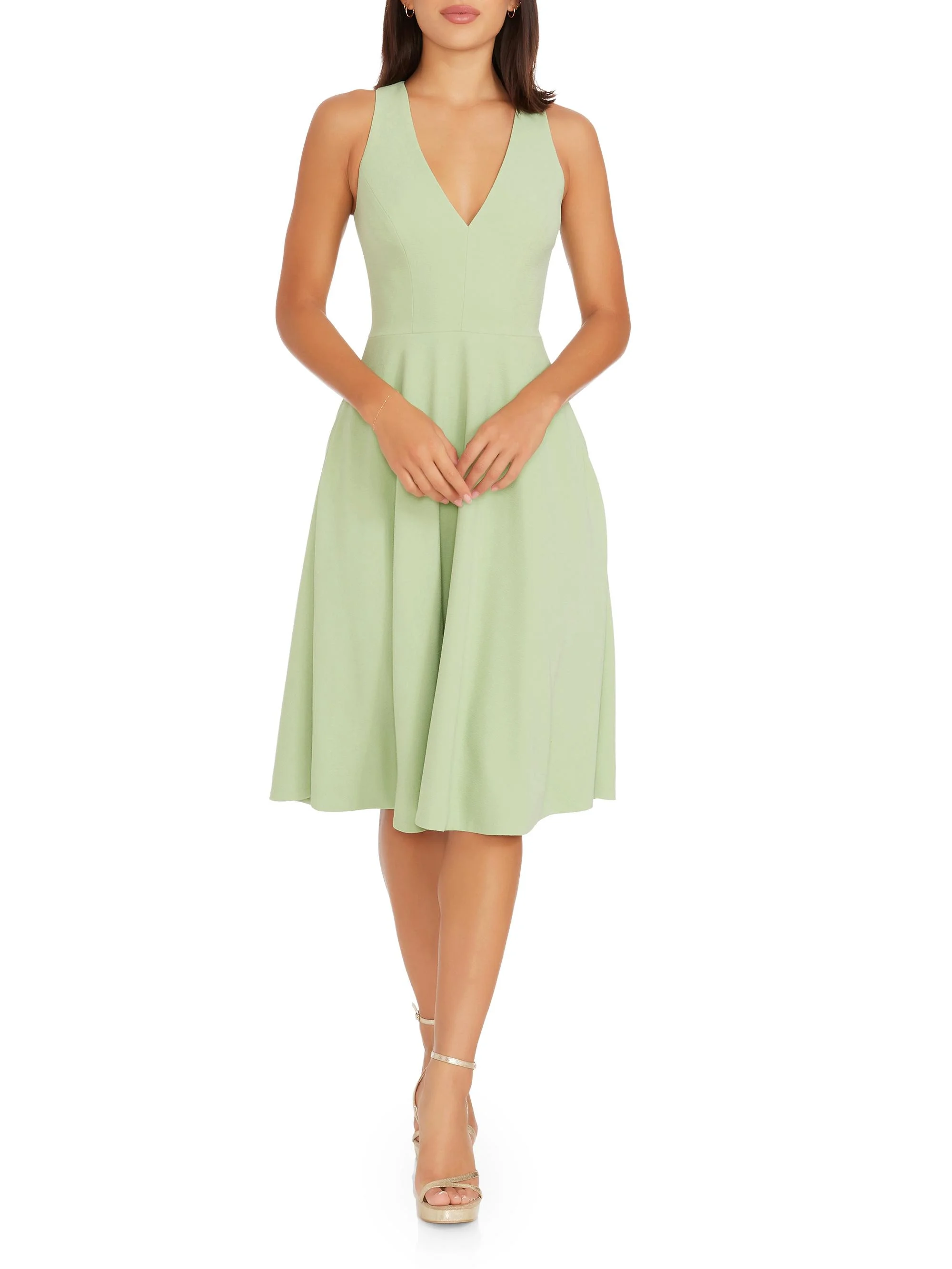 Dress The Population Women's Catalina Fit & Flare Dress - Sage - 0400013233710