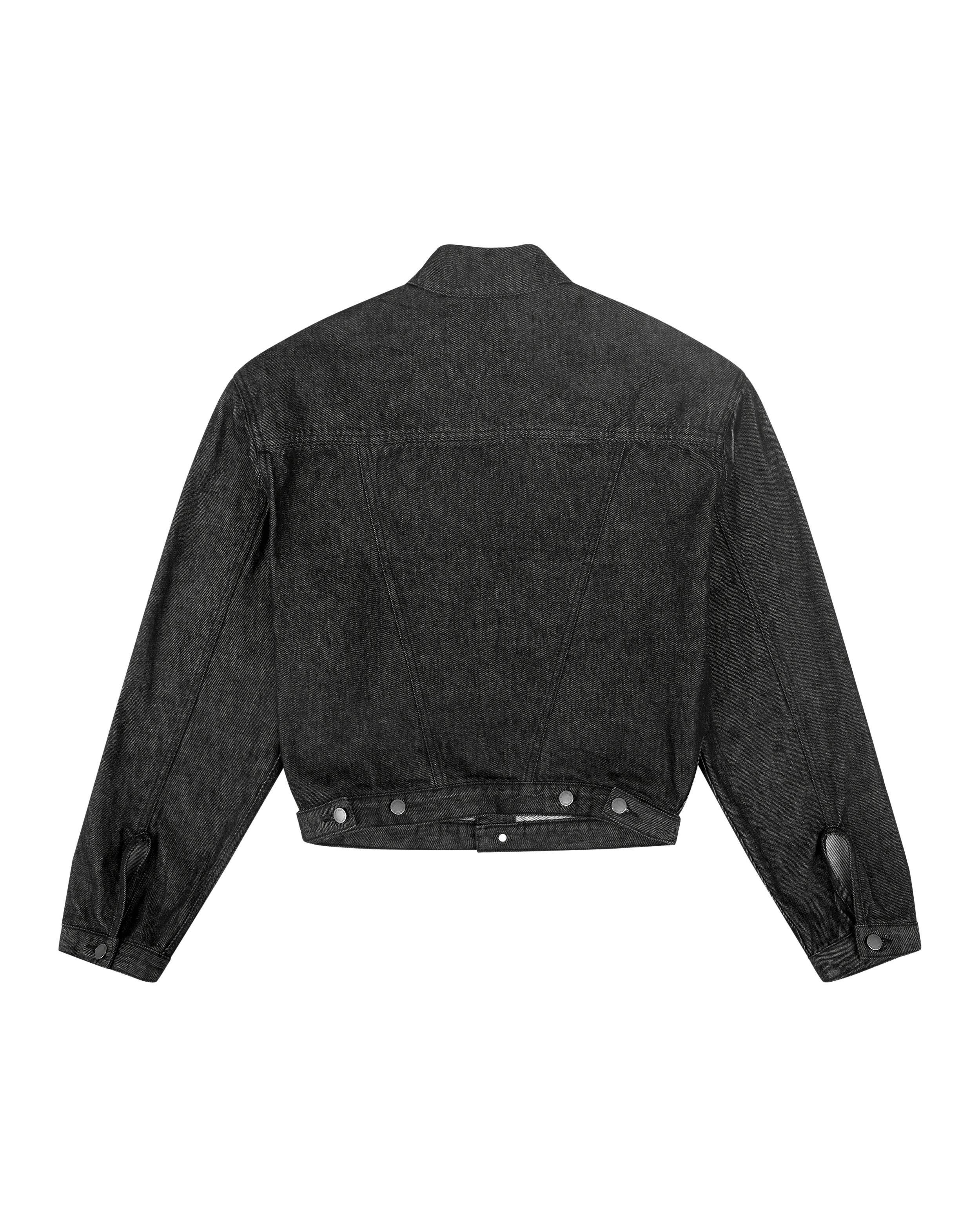 SHRUNKEN DENIM JACKET RAW BLACK - 2