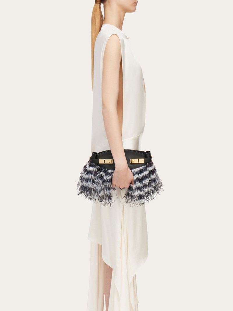 FERRAGAMO Hug crossbody bag with feathers (S) outlook