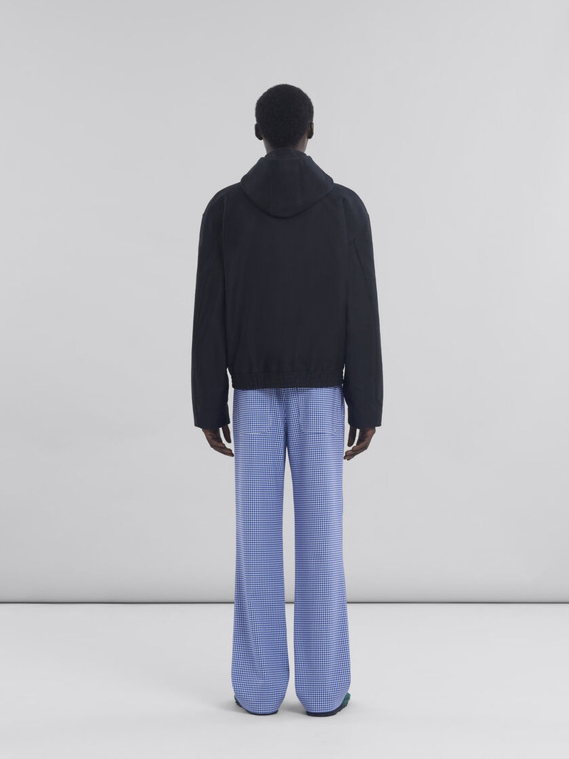 BLACK GABARDINE HOODED JACKET 3