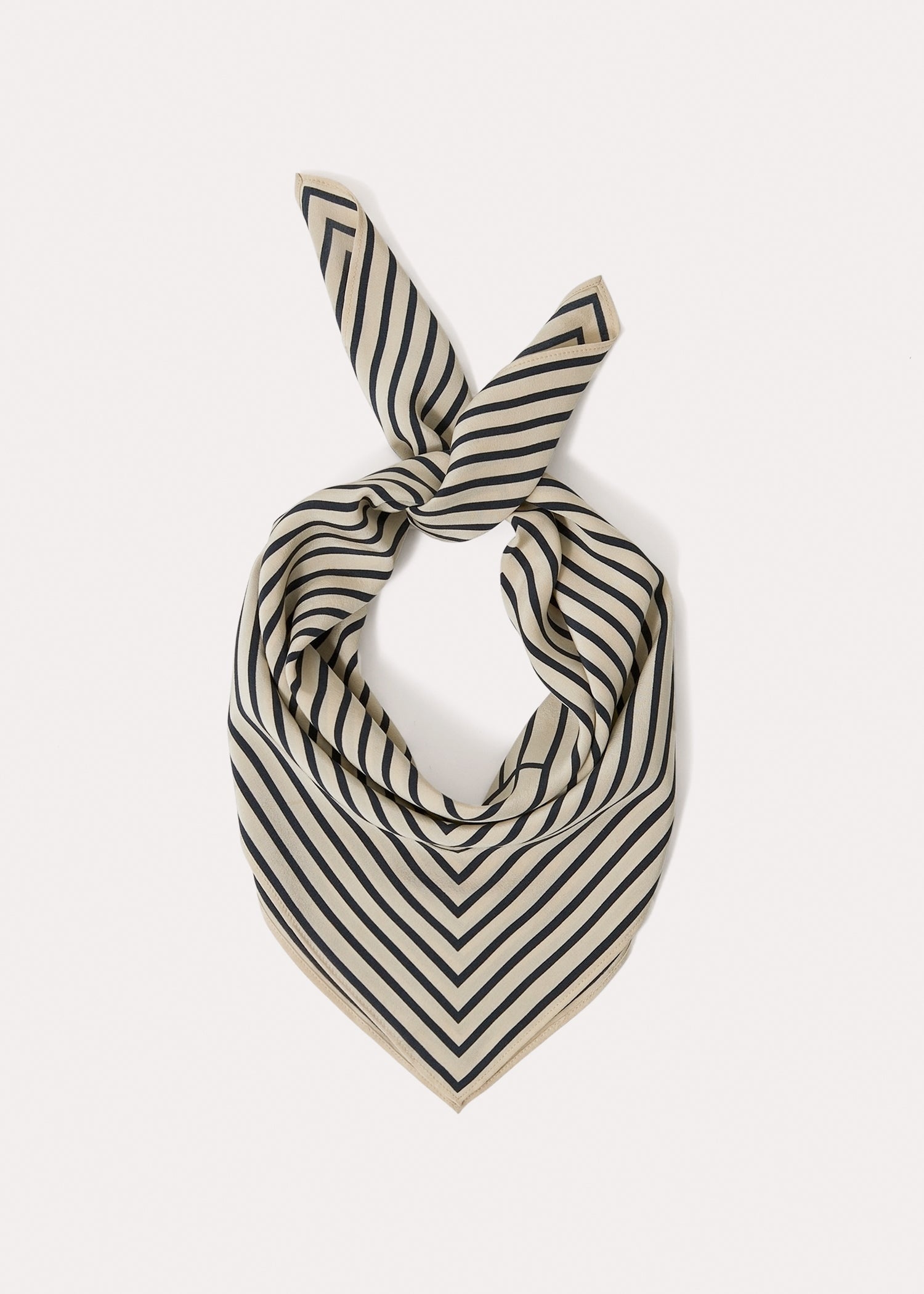 Signature monogram silk scarf crème - 5