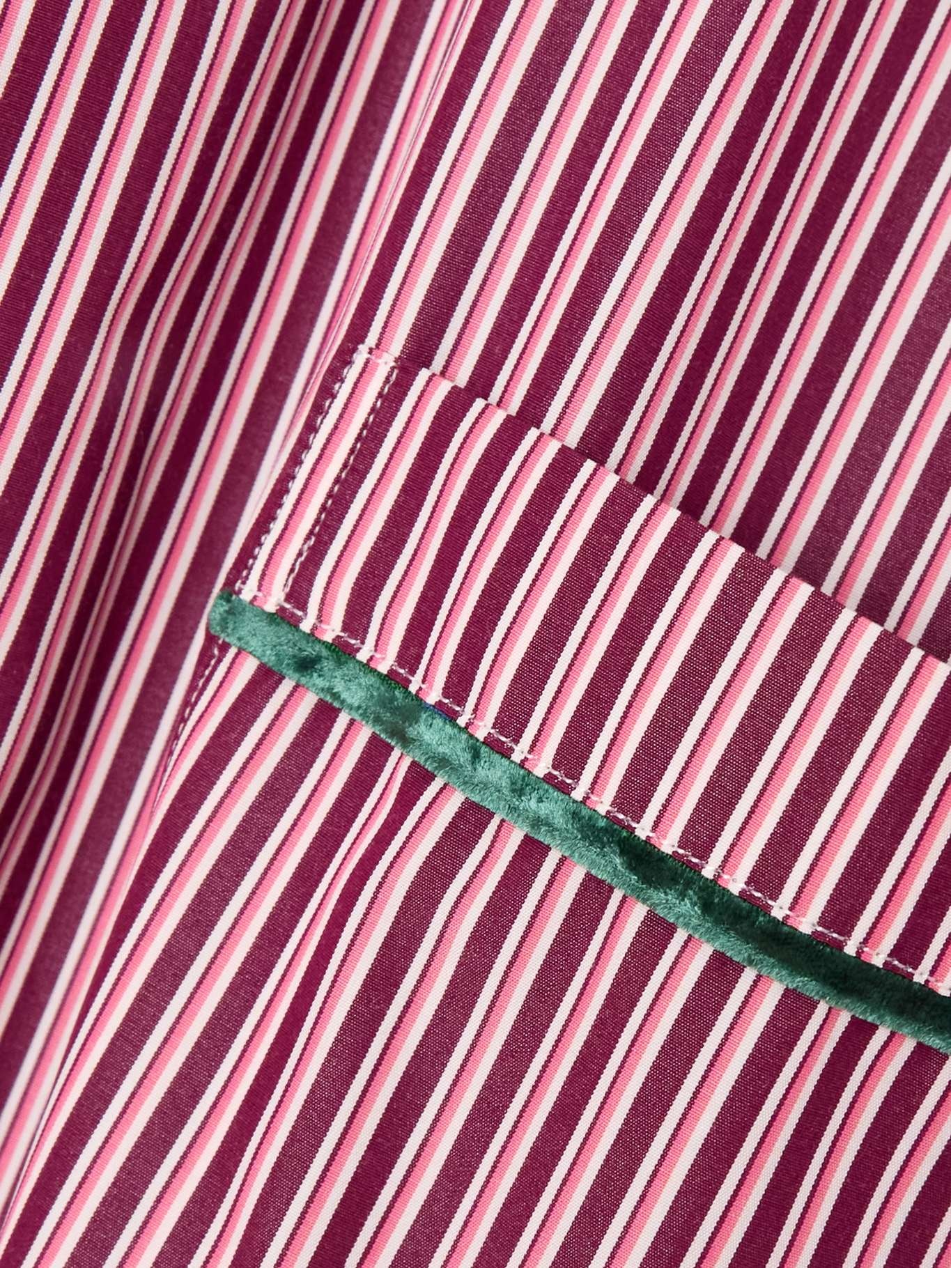 Velvet-trimmed striped cotton-poplin shirt - 5