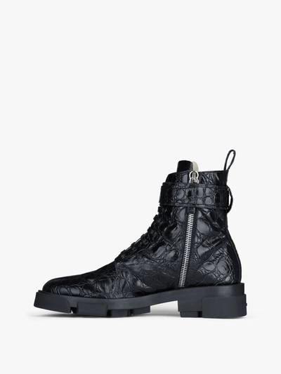 Givenchy TERRA BOOTS IN CROCODILE EFFECT LEATHER WITH 4G BUCKLE outlook