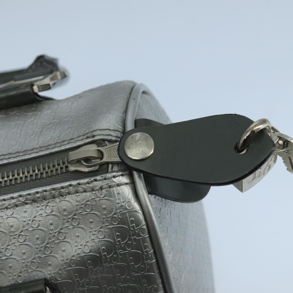 DIOR Trotter Canvas Hand Bag Silver - 14
