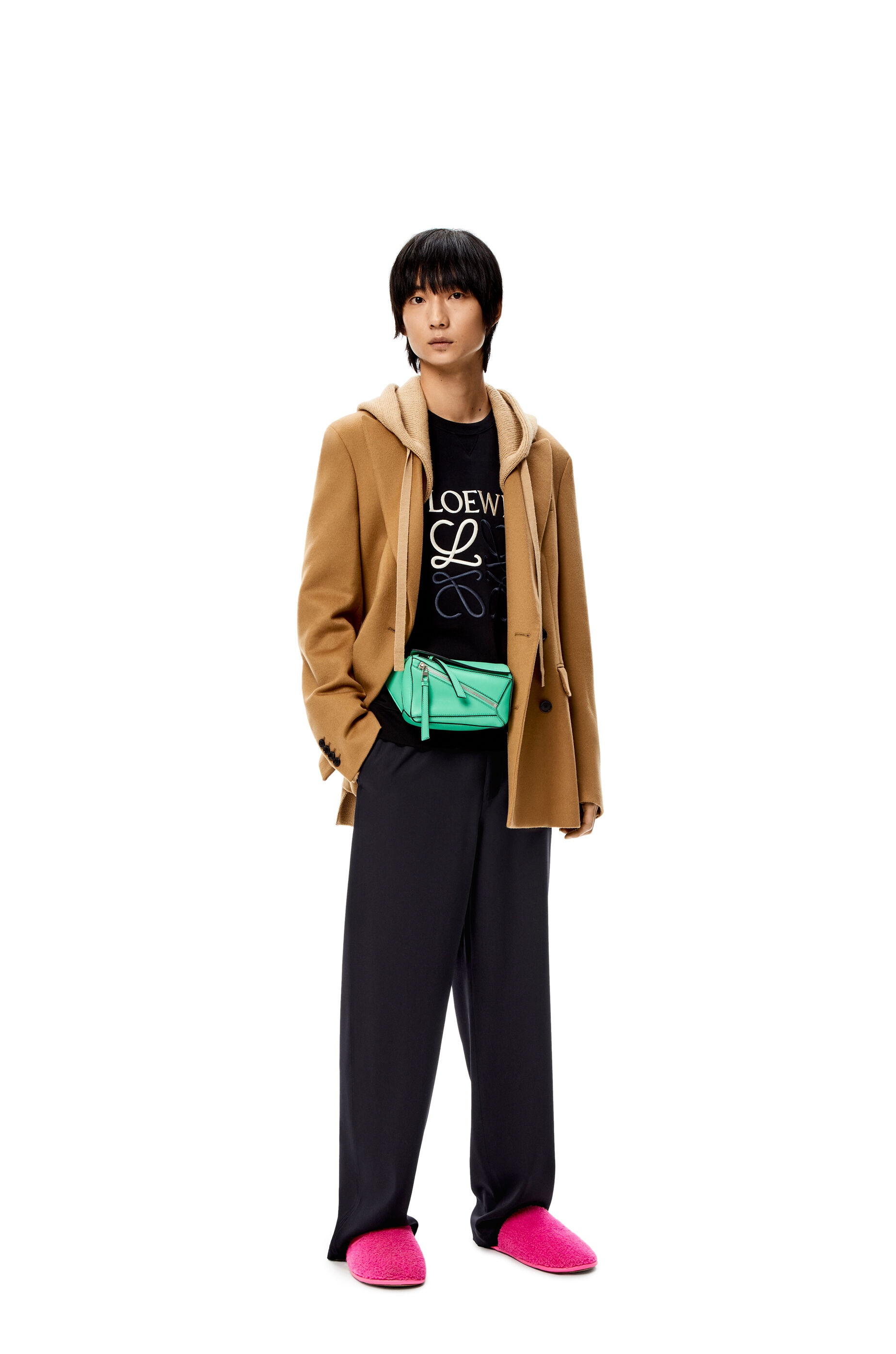 Rib waist drawstring trousers in wool - 2