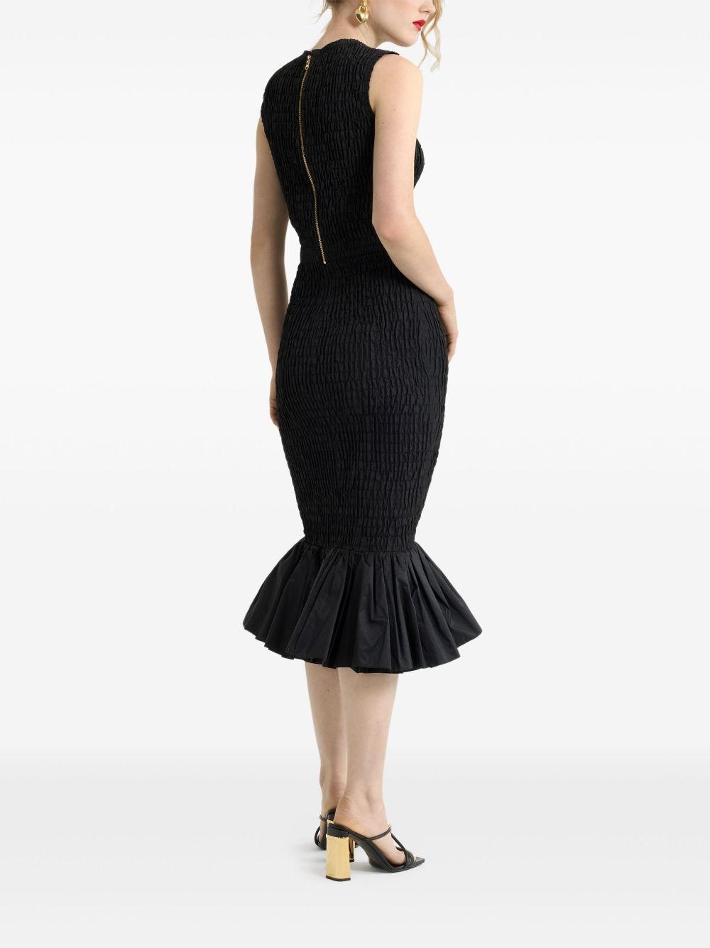 smocked midi dress - 3