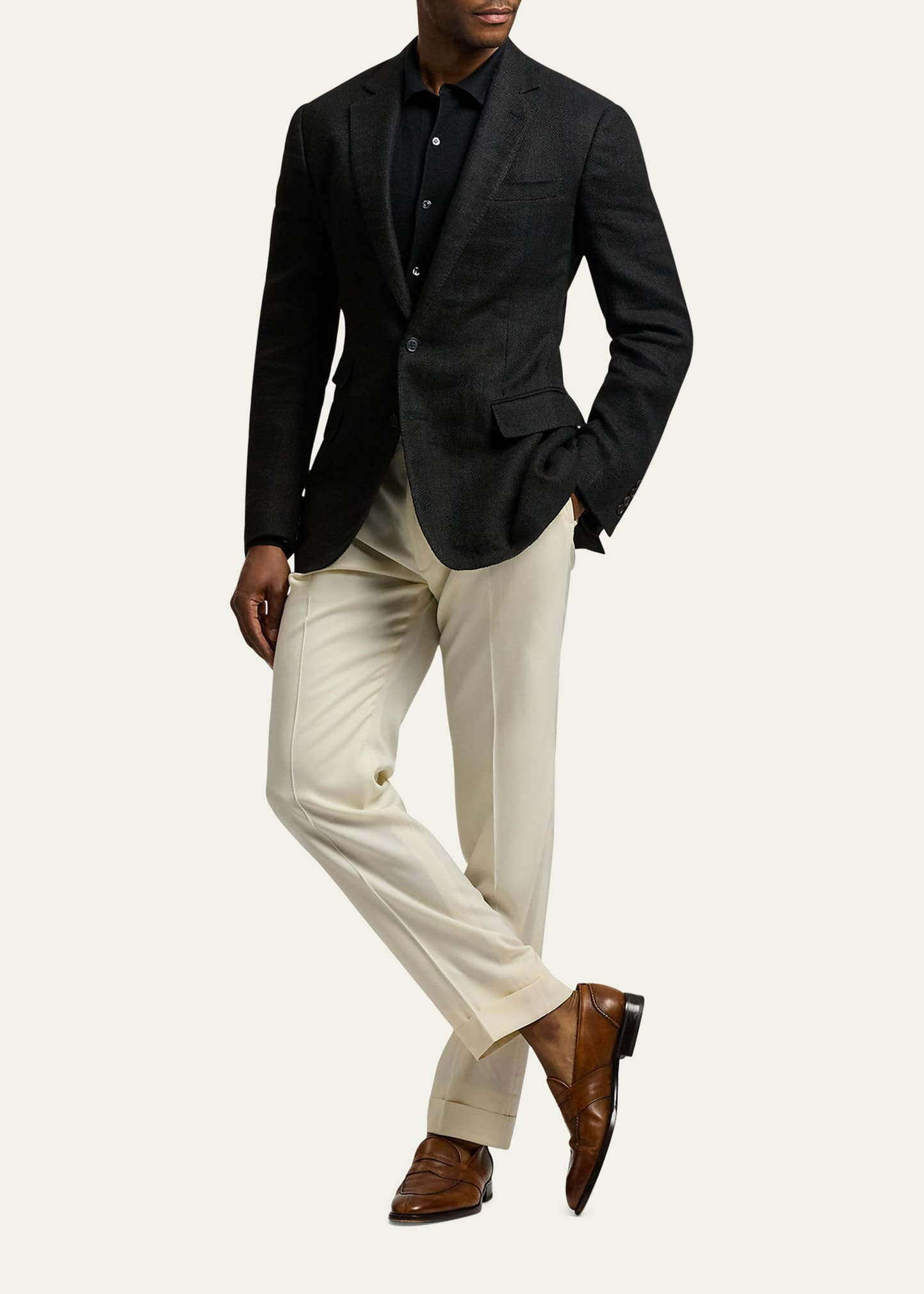 Men's Kent Herringbone Two-Button Sport Coat - 2