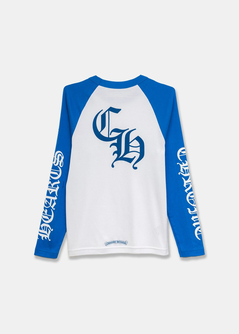 크롬 하트 화이트 블루 야구 Longsleeve 3