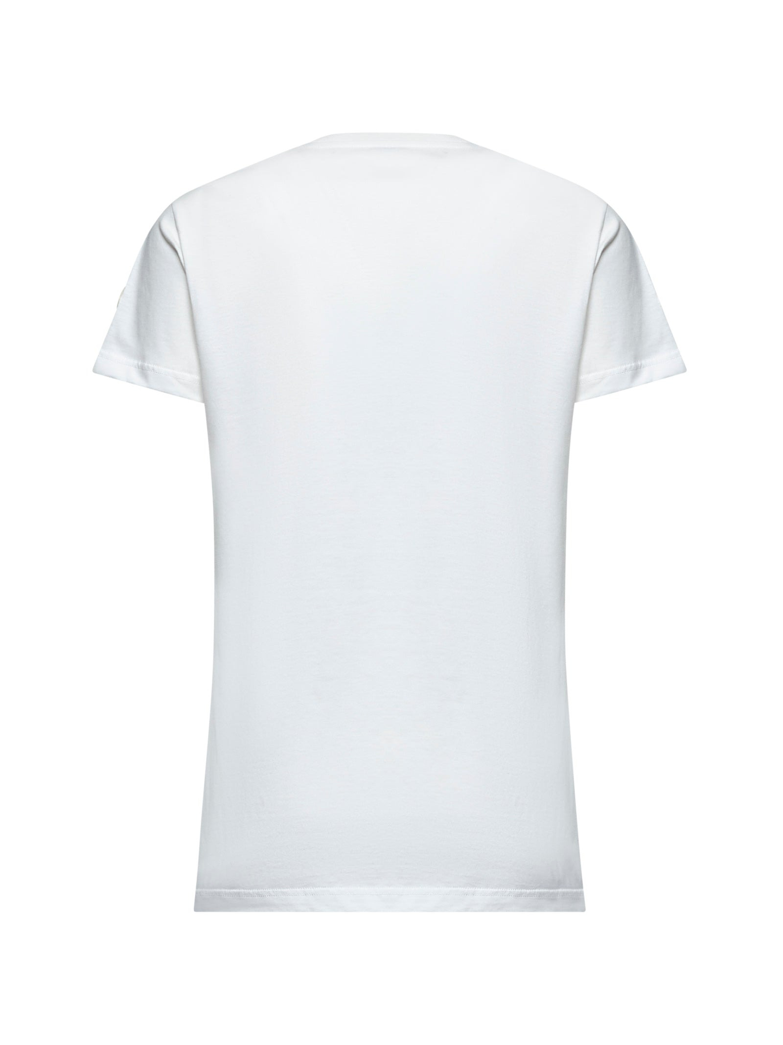 Moncler Women White Jersey Logo Patch T-Shirt - 2