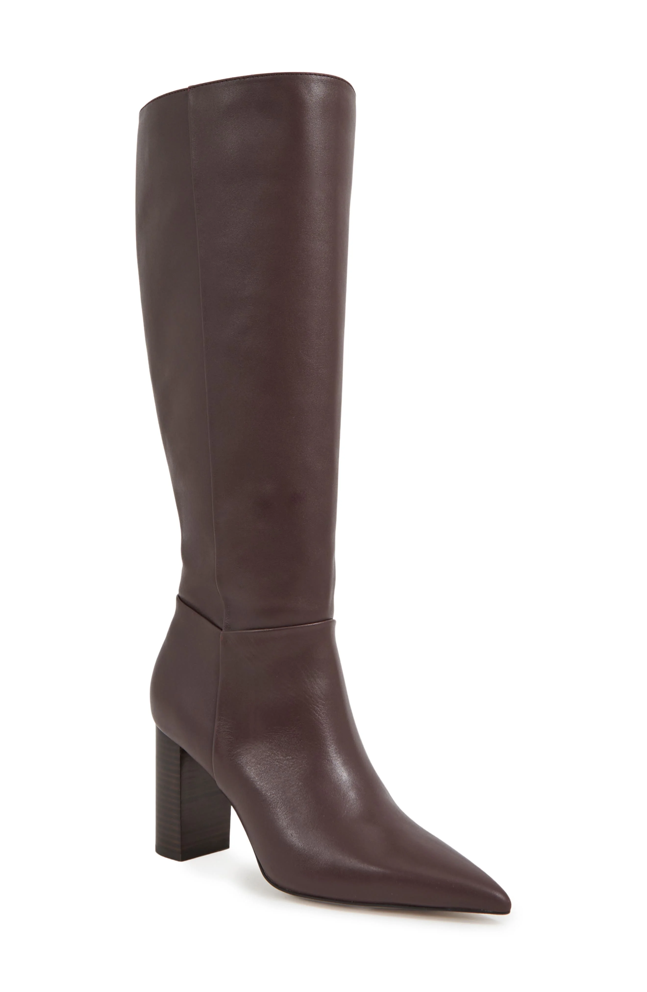 Reiss Bianca Pointed Toe Knee High Boot in Burgundy at Nordstrom - 1