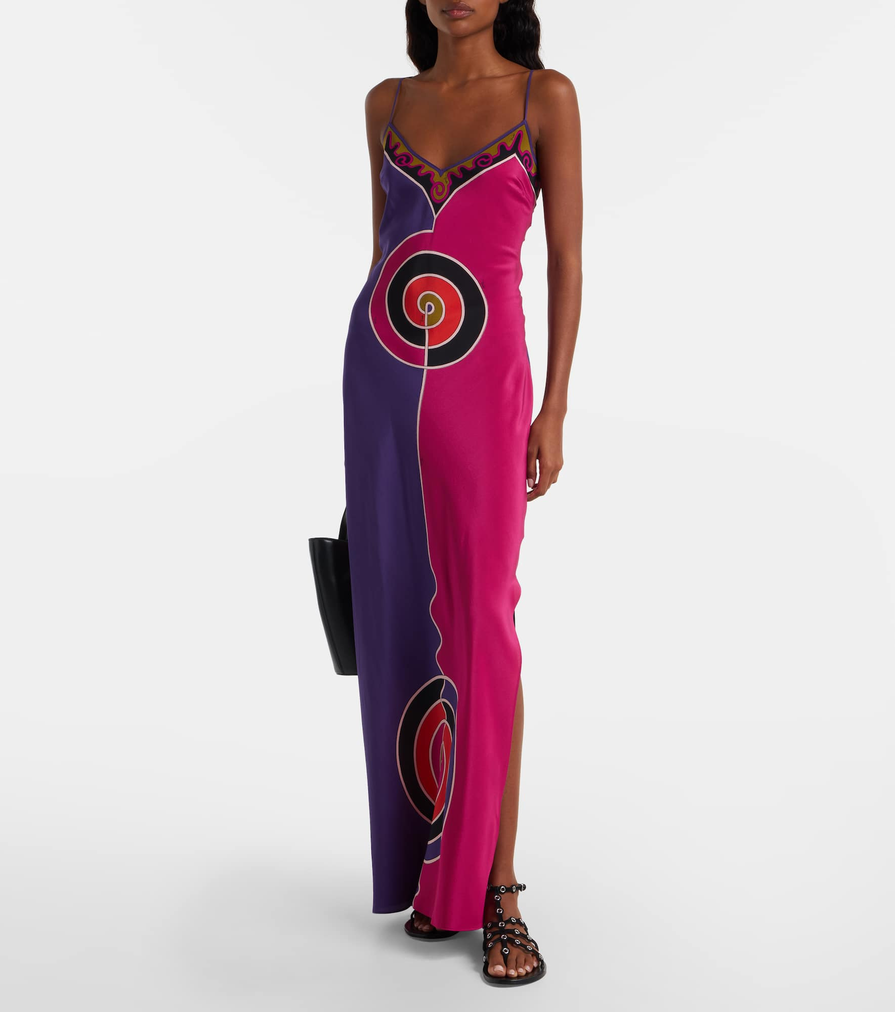 Printed silk crêpe de chine maxi dress - 2