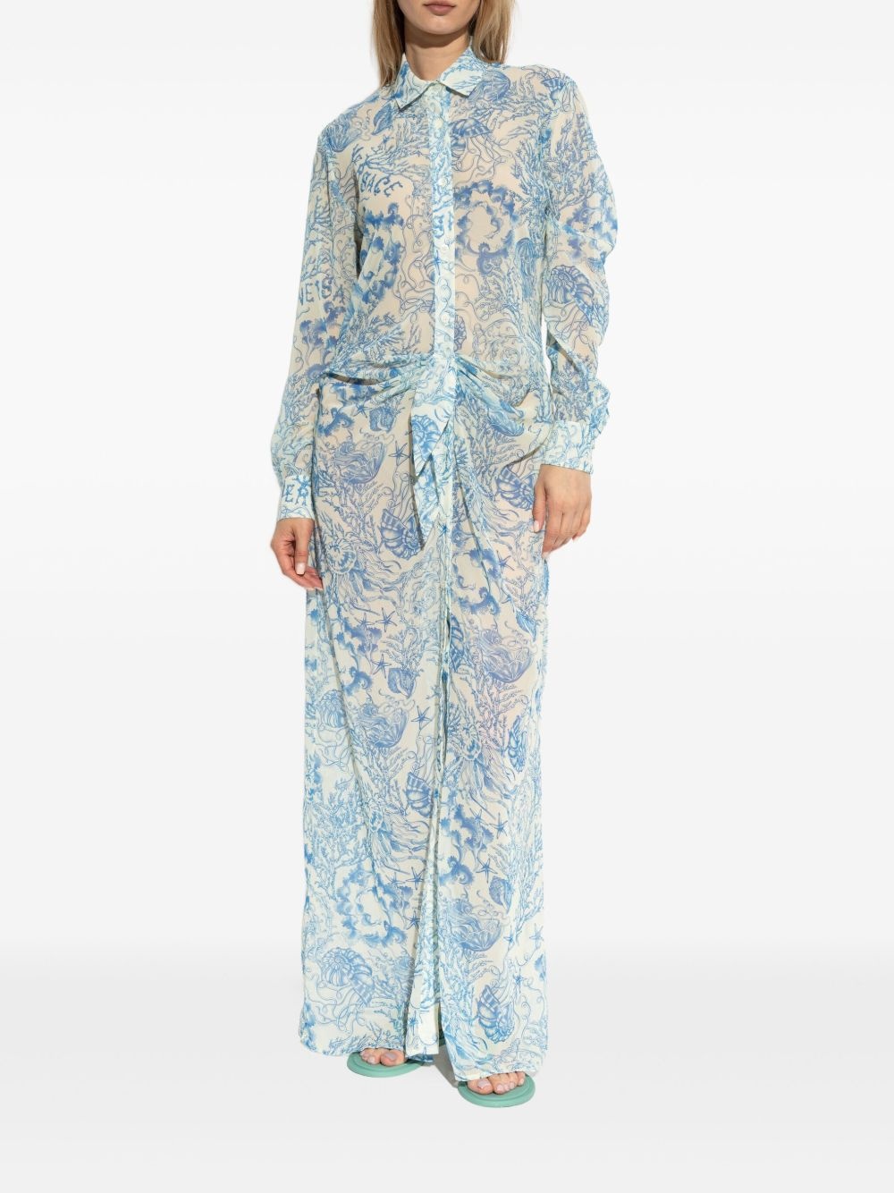 Barocco-print maxi dress - 3