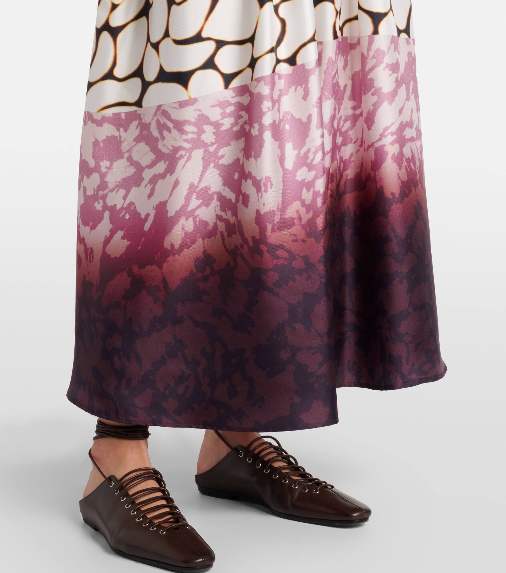 Printed silk twill maxi dress - 6