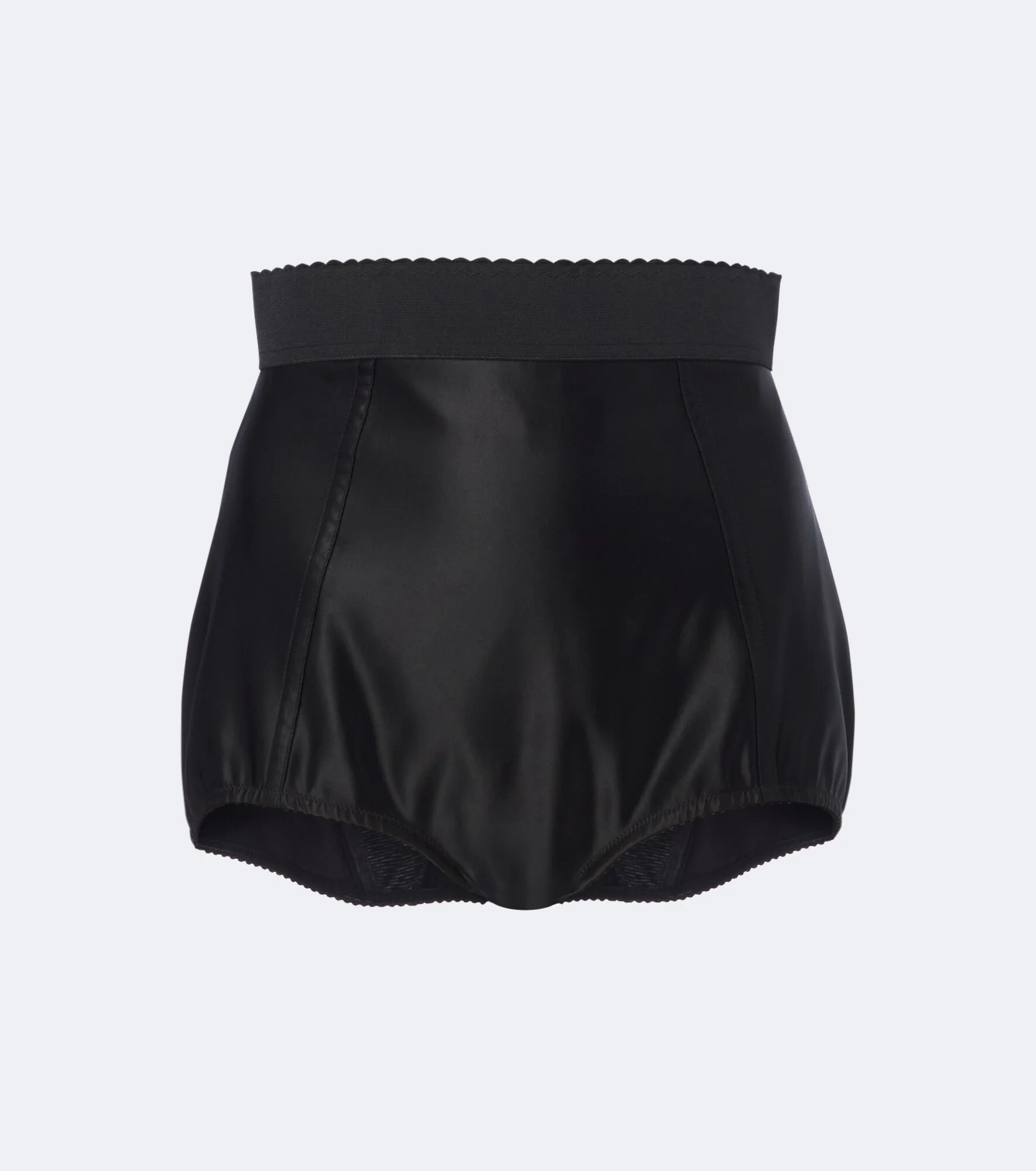 Scalloped satin micro shorts - 1