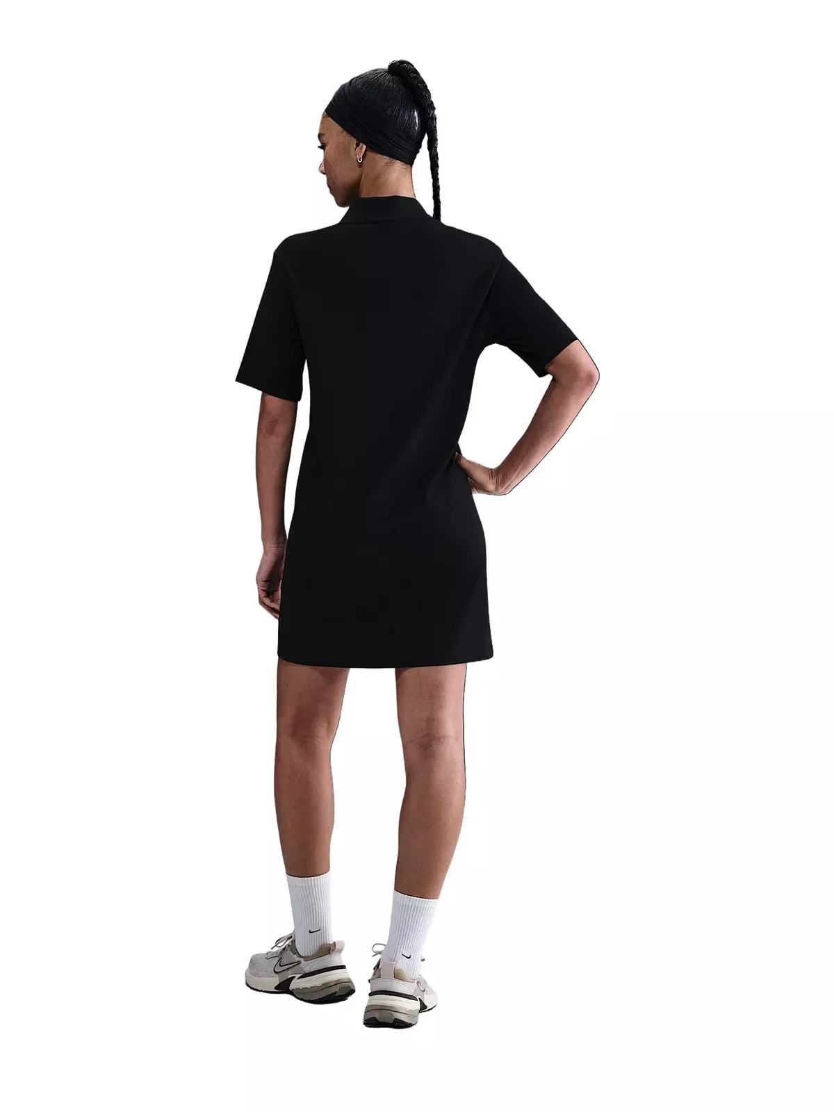 Women's Sportswear Essential Short-Sleeve Polo Dress -Black - 5