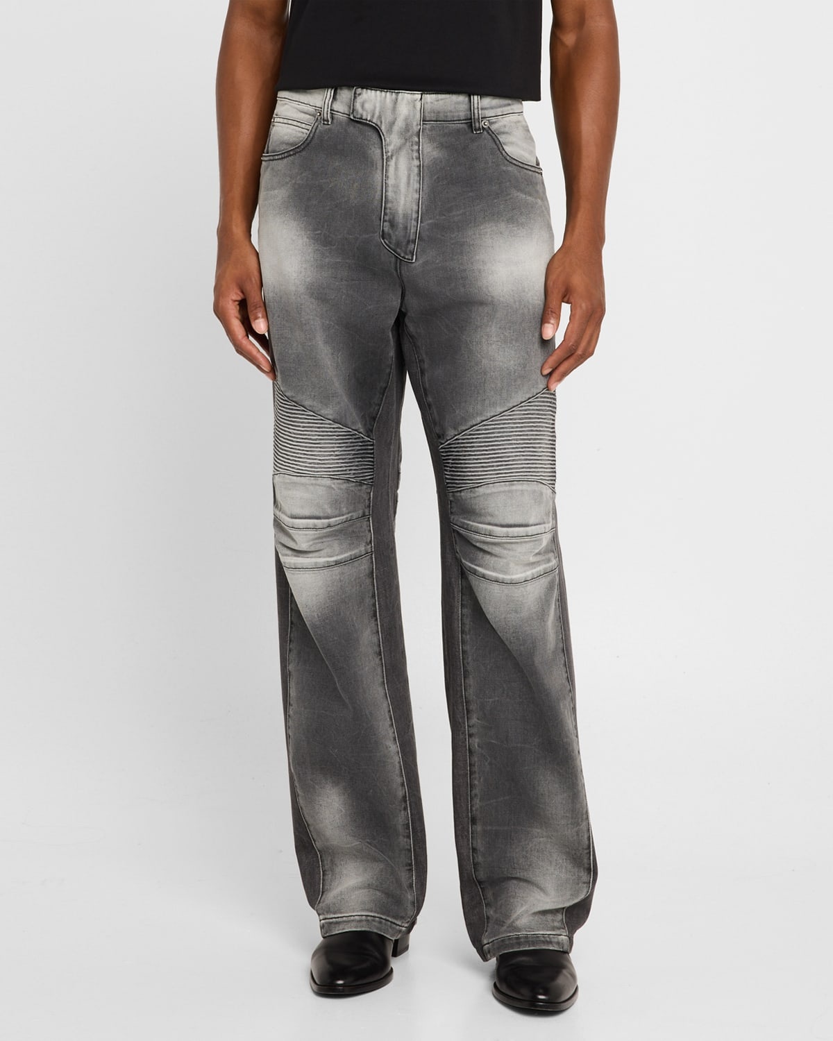 Balmain Men's Loose-Fit Biker Jeans | neimanmarcus | REVERSIBLE